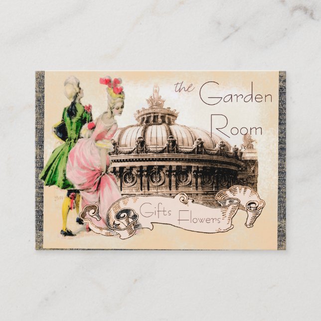 Romantic Couple with Paris Opera House Business Card (Front)