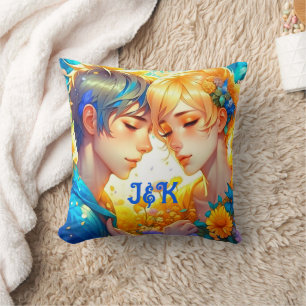 Romantic Couple's Gift   Anime Boy and Girl Cushion
