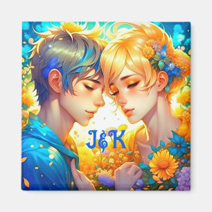 Romantic Couple's Gift   Anime Boy and Girl Magnet