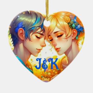 Romantic Couple's Gift   Personalized Anime Ceramic Tree Decoration