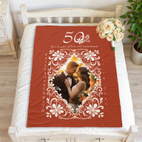 Romantic Couples Photo Red Rust 50 Anniversary