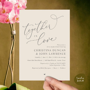 Romantic Couples Shower Party, Together In Love Invitation