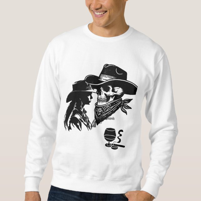 Romantic Cowboy and Cowgirl Design – Wild West Sweatshirt (Front)