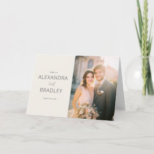 Romantic Cream Classic Photo Thank You Card