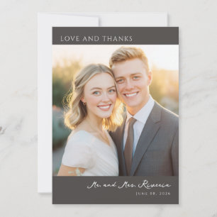 Romantic Cream Elegant Photo Thank You Card