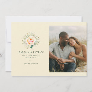 Romantic Cream Floral Save The Date
