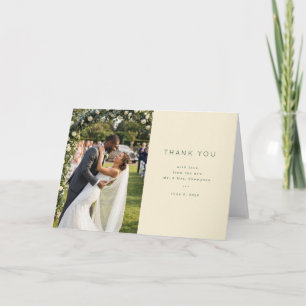 Romantic Cream Minimalist Photo Thank You Card