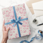 Romantic Cream Pink Glitter Floral Wedding Wrapping Paper<br><div class="desc">Romantic Pink Cream Glitter Floral Personalised Names Wedding or Bridal Shower</div>