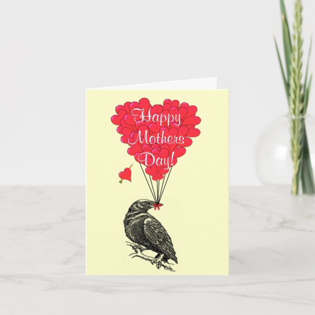 Romantic crow mothers day card (Front)