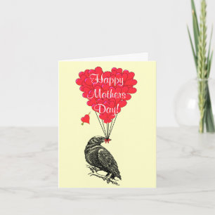 Romantic crow mothers day card