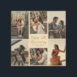 Romantic Custom Anniversary Photo Collage Modern Wood Wall Art<br><div class="desc">Chic customisable photo collage wood wall art for your husband,  wife,  girlfriend,  or boyfriend on your anniversary. Add 6 of your favourite relationship,  engagement,  or wedding photos and order as a romantic gift for your partner. A beautiful personalised gift full of memories.</div>