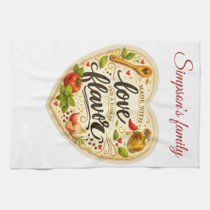 Romantic Custom Family Apron – Cooking with Love Tea Towel