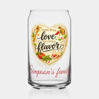 Romantic Custom Family–Cooking with Love   Can Glass