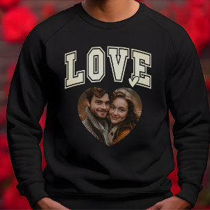 Romantic Custom Valentine Heart Photo mens Sweatshirt
