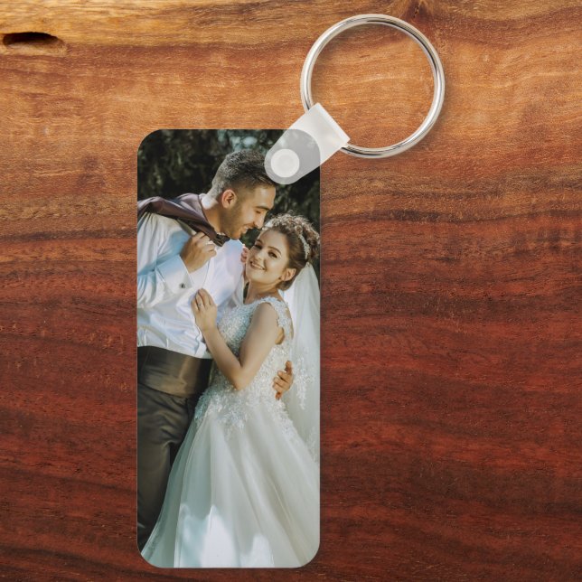 Romantic Custom Wedding Snapshot Keychain (Back)