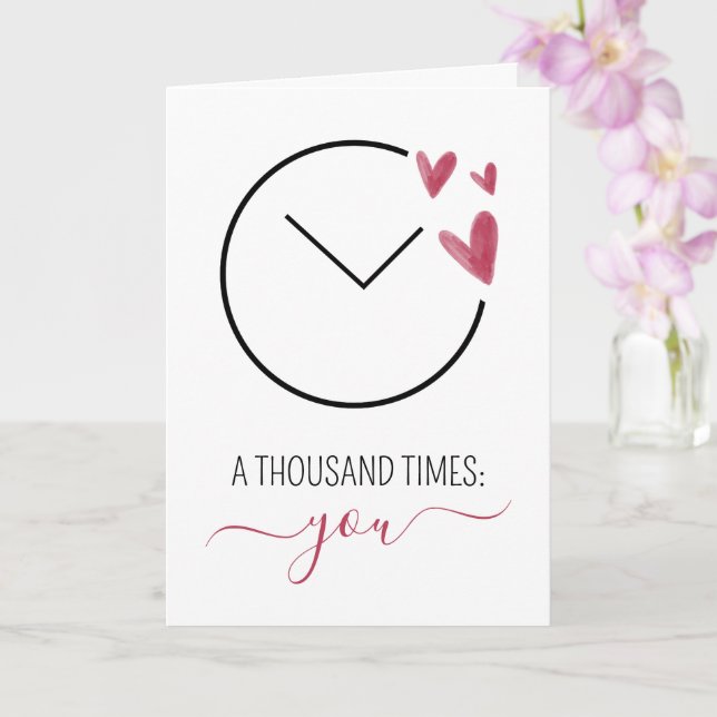 Romantic Cute A Thousand Times You Anniversary Card (Orchid)