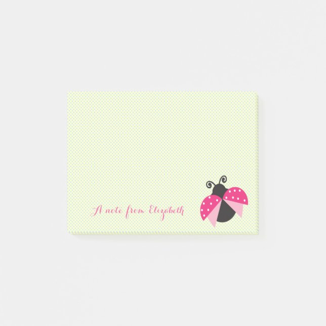 Romantic Cute Lovely  Stylish ,Polka Dots,Ladybug Post-it Notes (Front)