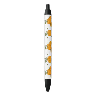 Romantic Cute orange pumpkin harvest   Black Ink Pen