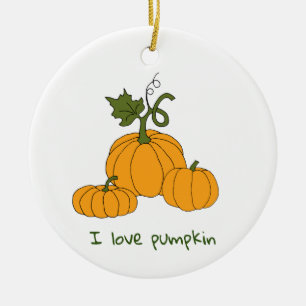 Romantic Cute orange pumpkin harvest     Ceramic Tree Decoration