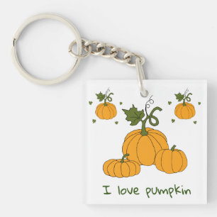 Romantic Cute orange pumpkin harvest      Key Ring