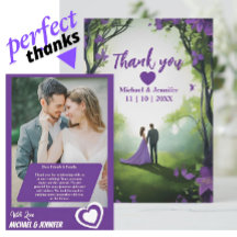 Romantic Cute Purple Forest Custom Photo Wedding 