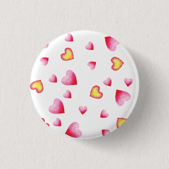 Romantic Cute Red Heart   3 Cm Round Badge (Front)