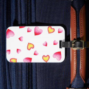 Romantic Cute Red Heart Luggage Tag