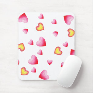 Romantic Cute Red Heart   Mouse Pad
