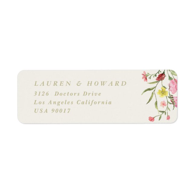romantic dainty floral spring Return Address (Front)