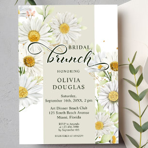 Romantic Daisy Botanical Floral Birdal Shower Invitation