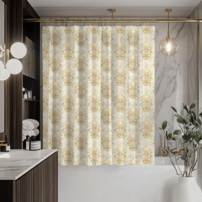 Romantic Damask Curtain Cream Ivory Bath Décor (Romantic Damask Curtain Cream Ivory Bath Décor)