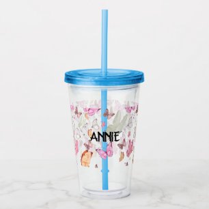 Romantic Dance Butterfly Acrylic Tumbler