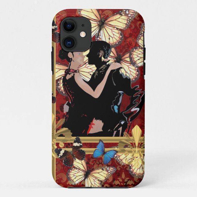 Romantic dancers and butterflies Case-Mate iPhone case (Back)