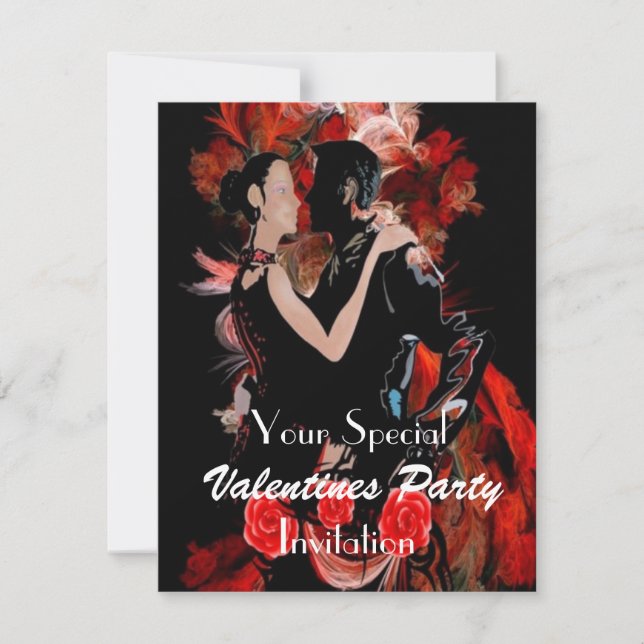 Romantic dancing couple invitation (Front)