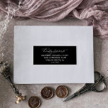 Romantic Dark Black Guest Address Labels<br><div class="desc">These romantic dark black wedding guest address labels are perfect for a simple wedding. The modern classic design features fancy swirls and whimsical flourishes with gorgeous elegant hand lettered typography on a dark black background. Customise each label with the name and address of your guests. 21 labels per sheet. Add...</div>
