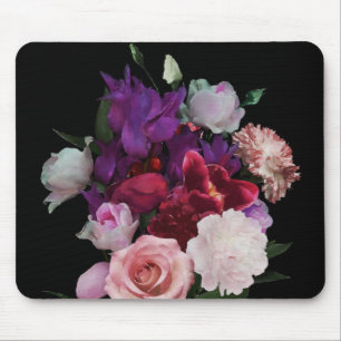 Romantic Dark Florals Mouse Pad