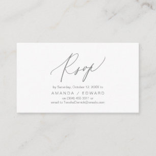 Romantic, Dark Grey, Invitation RSVP, respond