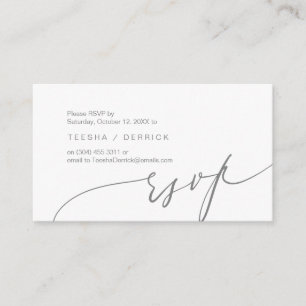 Romantic, Dark Grey, Invitation RSVP, respond