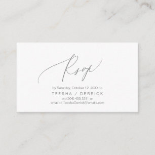 Romantic, Dark Grey, Invitation RSVP, respond