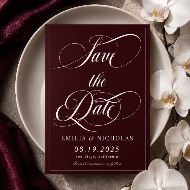 Romantic Dark Red  Save The Date (Creator Uploaded)