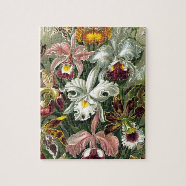 romantic date blossoms rsvp colourful chic jigsaw puzzle (Vertical)