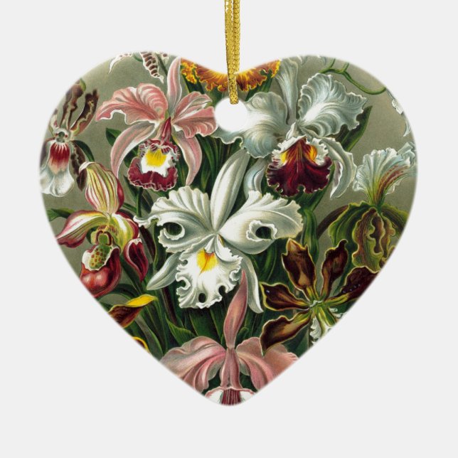 romantic date bridal floral Haeckel Orchids Ceramic Tree Decoration (Front)