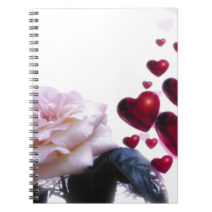 romantic date bridal shower vines heart hearts koi spiral notebook