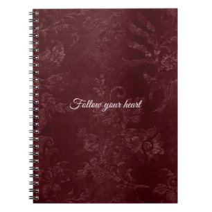 Romantic Deep Red Burgundy Floral Notebook