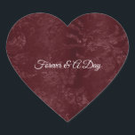 Romantic Deep Red Burgundy Floral Wedding Heart Sticker<br><div class="desc">Deep Red Burgundy Floral Romantic Wedding</div>