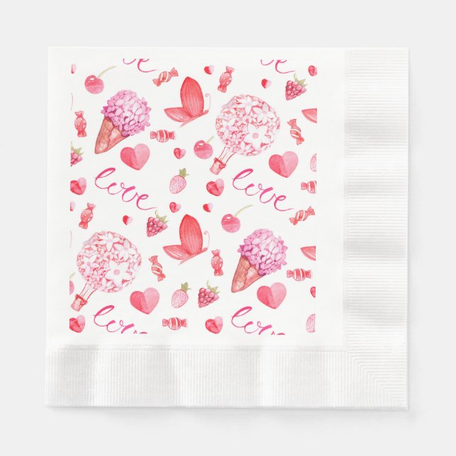 Romantic, delicate and sweet Wrapping Paper  Napkin (Front)