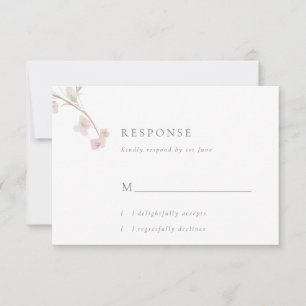 Romantic Delicate Blush Floral Wedding RSVP Card