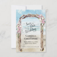 Romantic Destination Beach Wedding Save the Date