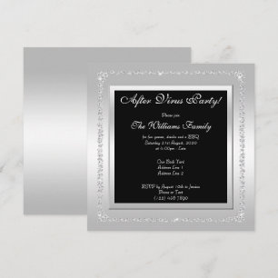 Romantic Diamonds Silver "After Virus Party" Invitation