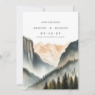 Romantic Digital Mountain Save The Date
